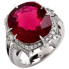 Tourmaline Diamond Gold Ring