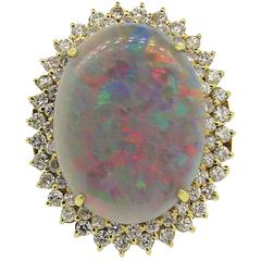 Opal Diamond Gold Large Ring