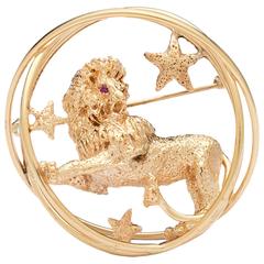 Ruser gold Lion and Star Pin