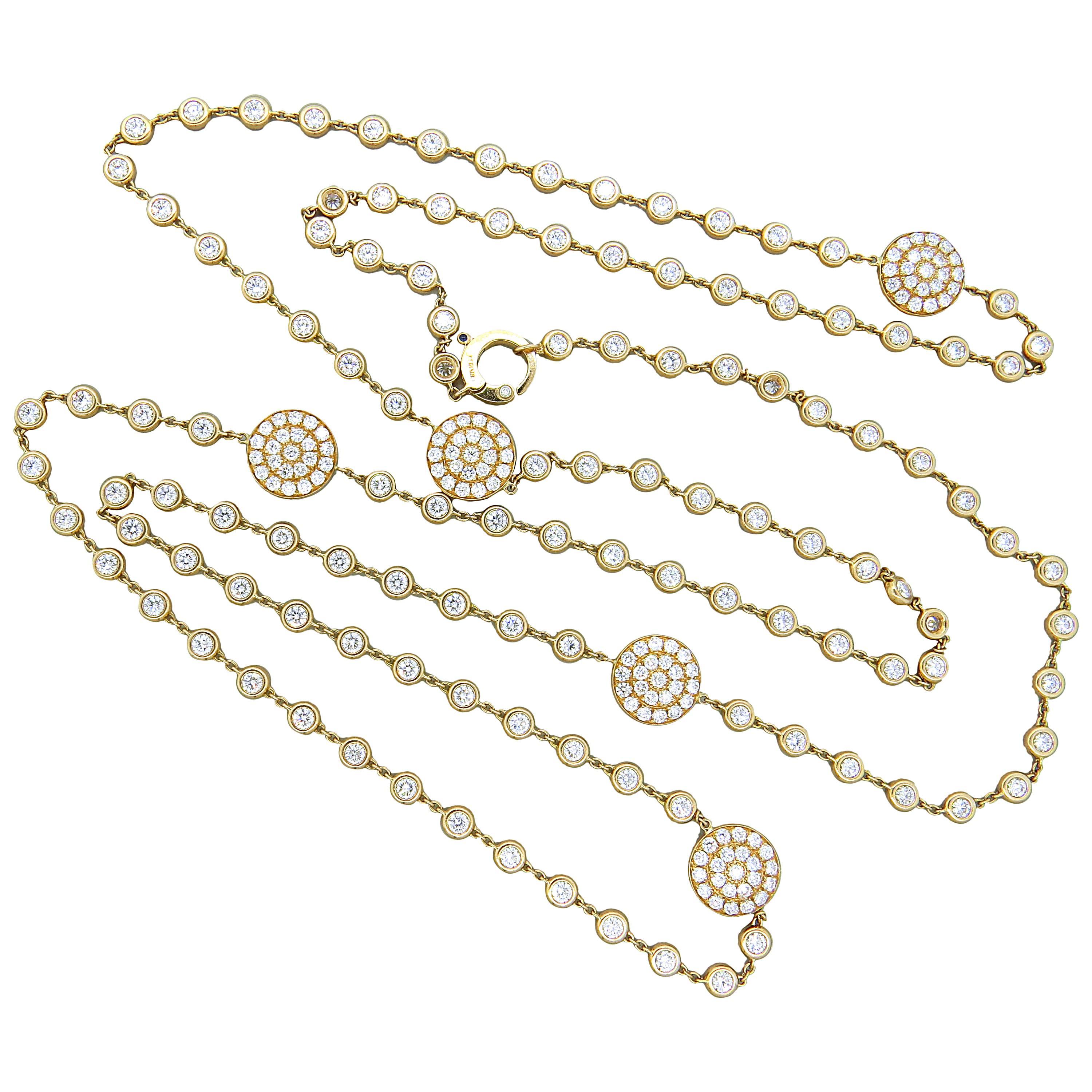 Impressive Crivelli Diamond Gold Station Long Necklace
