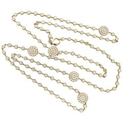 Impressive Crivelli Diamond Gold Station Long Necklace