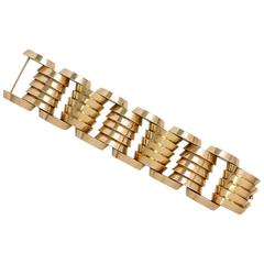 1940s Gold Machine Age Bracelet