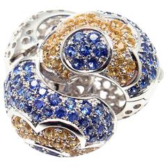 Pasquale Bruni Petals Blue and Yellow Sapphire Gold Earrings