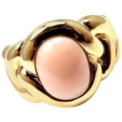 Van Cleef & Arpels Angel Skin Coral Braided Gold Band Ring 6