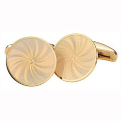 Victor Mayer Globetrotter  Gemelli in oro giallo 18k e smalto bianco opale