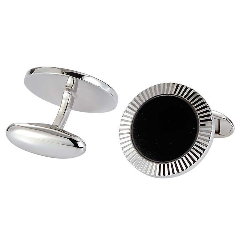 Victor Mayer Hallmark Collection Cufflinks Sterling Silver Black Onyx Men Ø 19mm