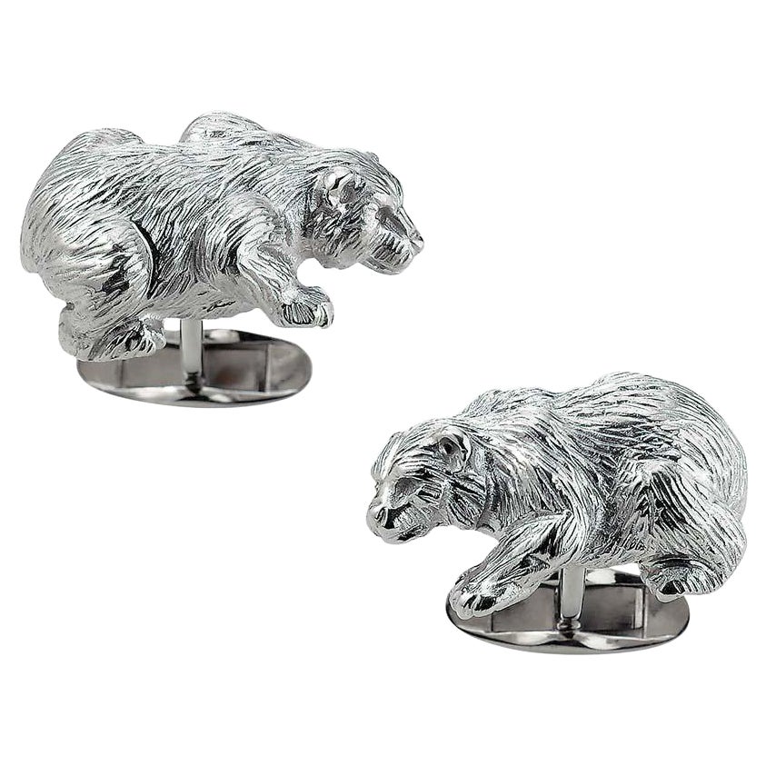 Gemelli con orso in argento 925 A. Silver 18 mm x 27 mm