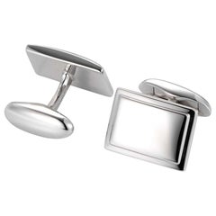 Boutons de manchette rectangulaires Victor Mayer Hallmark en argent sterling 12,5 mm x 18,5 mm