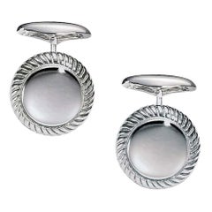 Hallmark Round Polished Cufflinks in Silver