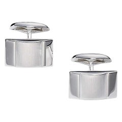 Hallmark Rectangular Cufflinks 925/- Silver, 12 mm x 20 mm