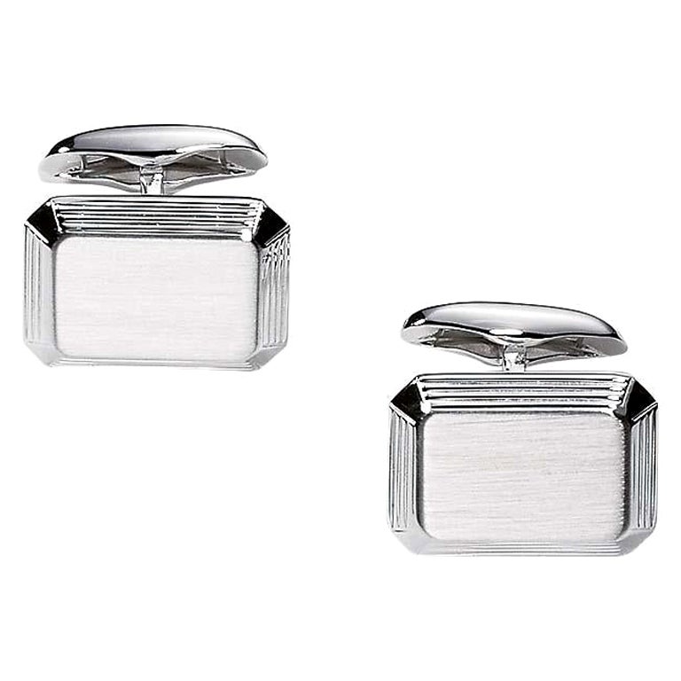 Hallmark Manschettenknöpfe aus Silber, rechteckiger 14 mm x 20 mm im Angebot