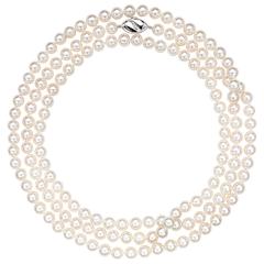 51 Inch Long White Freshwater Pearl Necklace