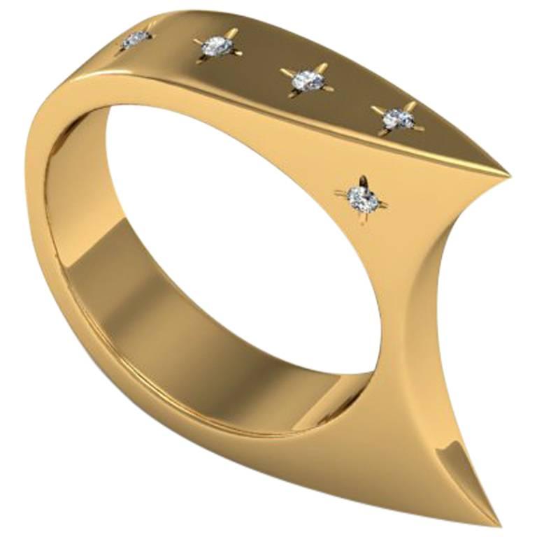 Zoe Stork & Sparkles Diamond and Gold Ring For Sale