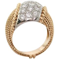 Van Cleef & Arpels New York Diamonds Gold Platinum Ring circa 1970