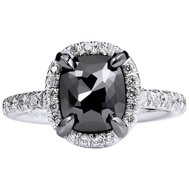 white gold and black diamond ring