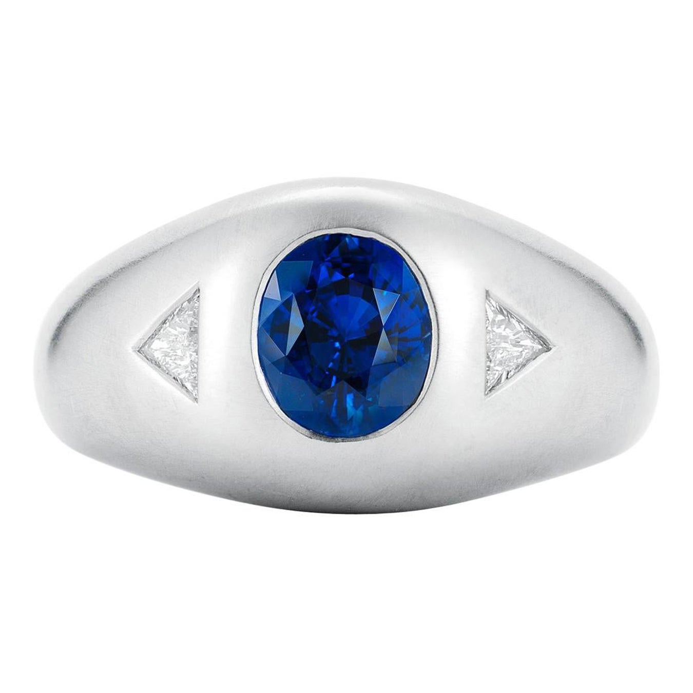Oscar Heyman 1.72 Carat Sapphire & Diamond Gent's Ring