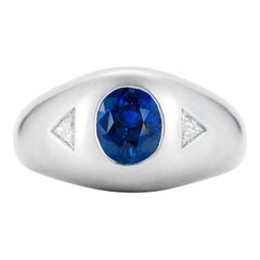 Bague pour homme Oscar Heyman 1,72 carat saphir et diamant