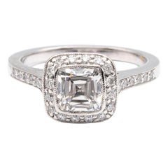 Tiffany & Co. Legacy Cushion Diamond Engagement Ring 1.54 Ct Total G VS2 Ex Cut