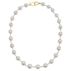 Faye Kim 18k Gold White Freshwater Pearl Hand-Wrapped Chain