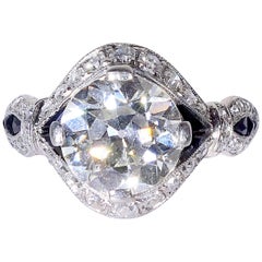 Charlton Striking Art Deco Onyx Diamond Platinum Ring