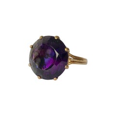 Retro Amethyst and 9 Carat Gold Cocktail Ring
