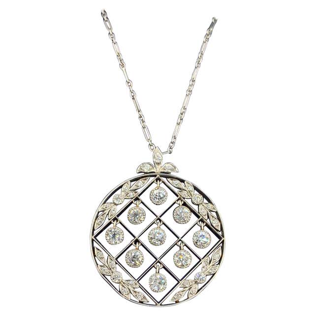 TIFFANY and CO. Morganite Briole Platinum Diamond Necklace Pendant at ...