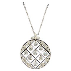 Tiffany & Co. Collana con ciondolo in platino eduardiano con diamante Old Mine da 2 carati, 1900