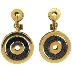 Bulgari Astrale Black Ceramic Gold Drop Earrings