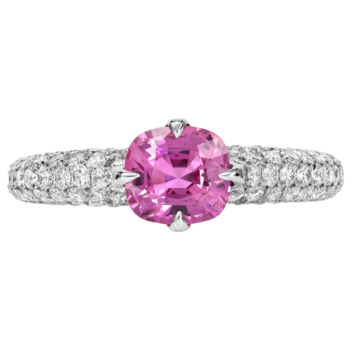 Ring mit unerhitztem burmesischem rosa Saphir 1,19 Karat, keine Hitze