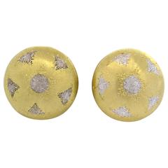 Mario Buccellati Large Gold Button Earrings