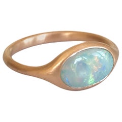 Dalben Oval Australian Crystal Opal Rose Gold Ring