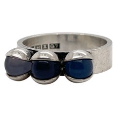 Used Elis Kauppi Finnish Modern Sterling Silver & Amethyst Ring