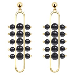 Orecchini Impressionists Dangle in oro giallo 18 carati, onice nera