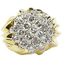 Coach House Diamond Two Color Gold Cluster Dome Ring 8