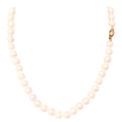 Collar de Perlas Akoya Oro Amarillo 14k Certificado
