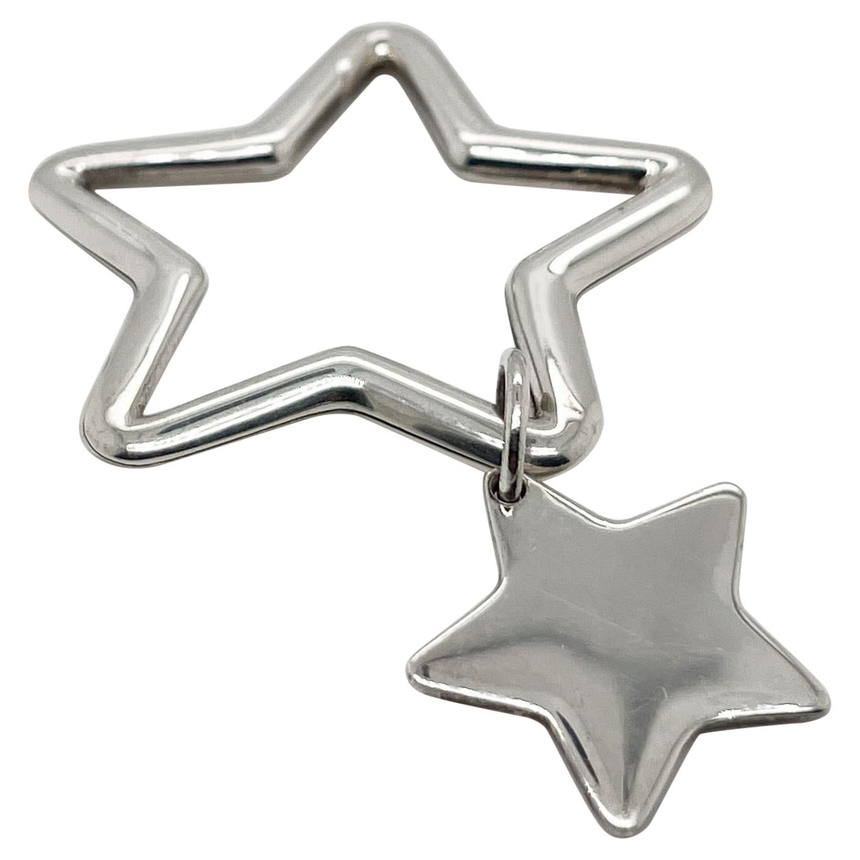 Vintage Tiffany & Co. Sterling Silver Double Star Key Holder For Sale