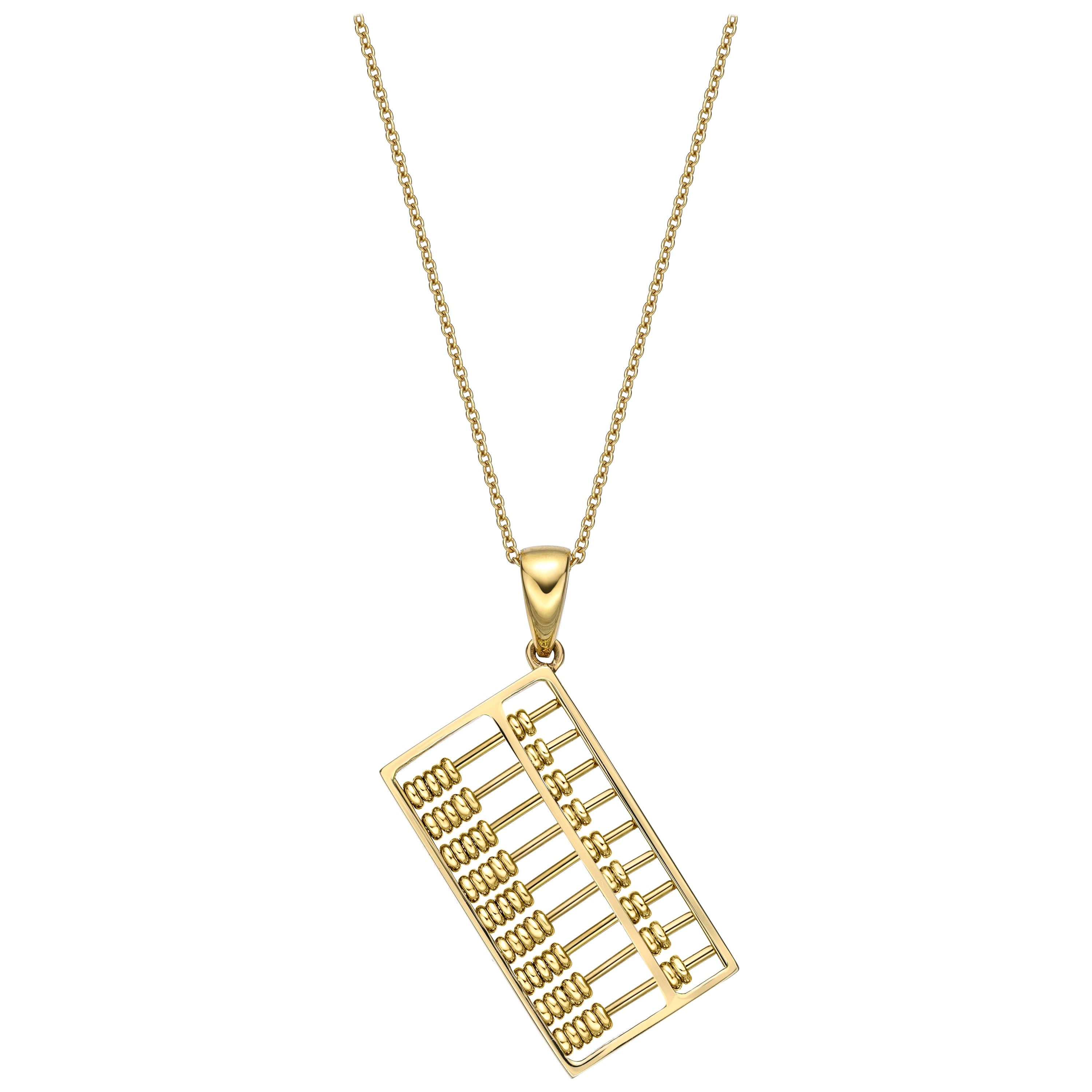 18 Karat Yellow Gold Pendant with Necklace For Sale