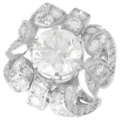 1930s Antique 6.08 Carat Diamond and Platinum Dress Ring