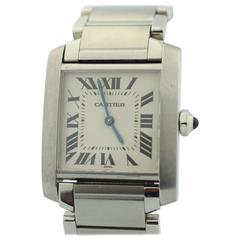 Cartier Stainless Steel Tank Francaise Quartz Wristwatch 