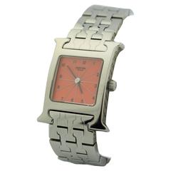 Hermes Lady's Stainless Steel Classic H Quartz Wristwatch
