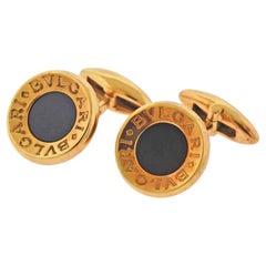 Bulgari Gold Onyx Cufflinks