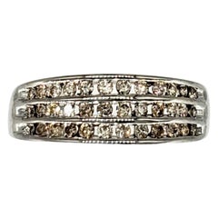 Modern 1.00 Carat Fancy Brownish Diamonds Channel Setting Three Row Ring