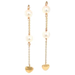 Akoya Pearl Earrings 14k Yellow Gold Certified