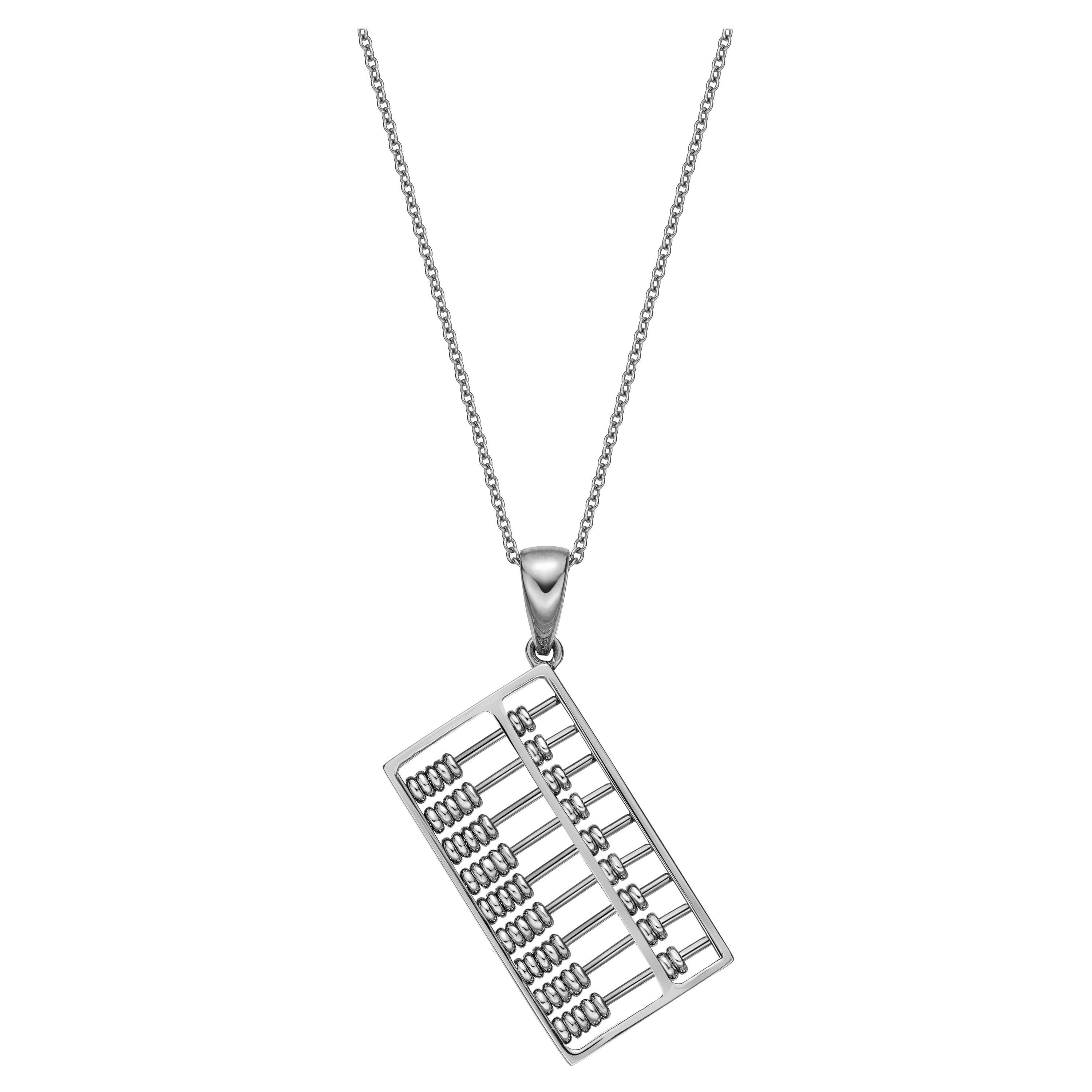 18 Karat White Gold Pendant with Necklace For Sale