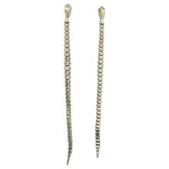 Tiffany & Co. Elsa Peretti Rare Very Long Silver Snake Earrings (Boucles d'oreilles serpent en argent)