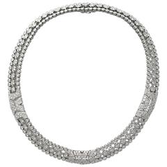 Cartier London three row Diamond gold necklace 