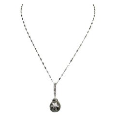 Diamond Tahitian Pearl Necklace 18k Gold Certified