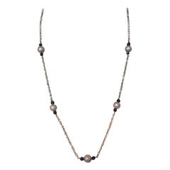 Akoya-Perlen-Saphir-Halskette 14 Karat Gold zertifiziert