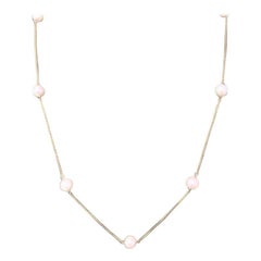 Akoya Pearl Necklace 14 Karat Gold Women Certified