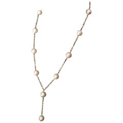 Akoya-Perlenkette, 14 Karat Gold, groß, Italien zertifiziert